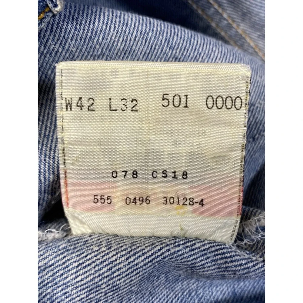 Vintage Levis 501xx Button Fly Jeans Mens 38x29 Blue Straight Made in USA 90s